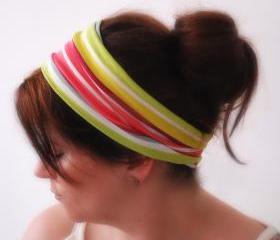 Multi-colored Striped Wide stretchy headband Striped hair band
